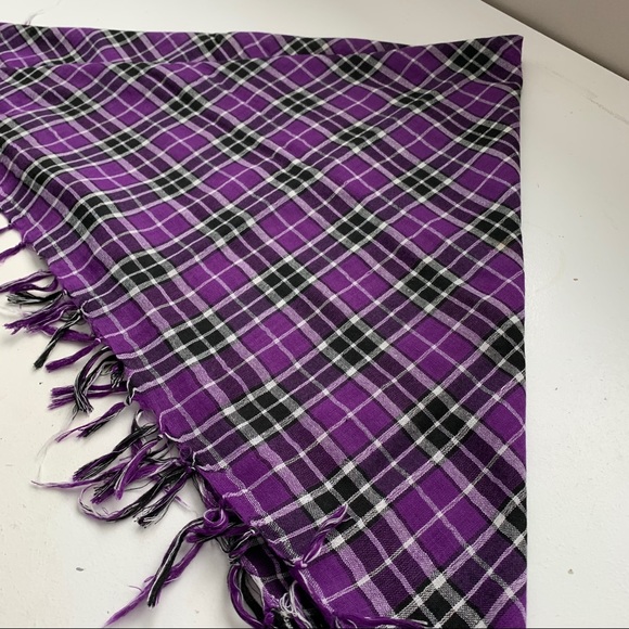 3 for $15 Purple Plaid Blanket Scarf - Picture 3 of 3